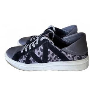 Sanctuary Dash Sneakers Grey Black Leather Camo 7.5 Convertible to Mules Lace Up